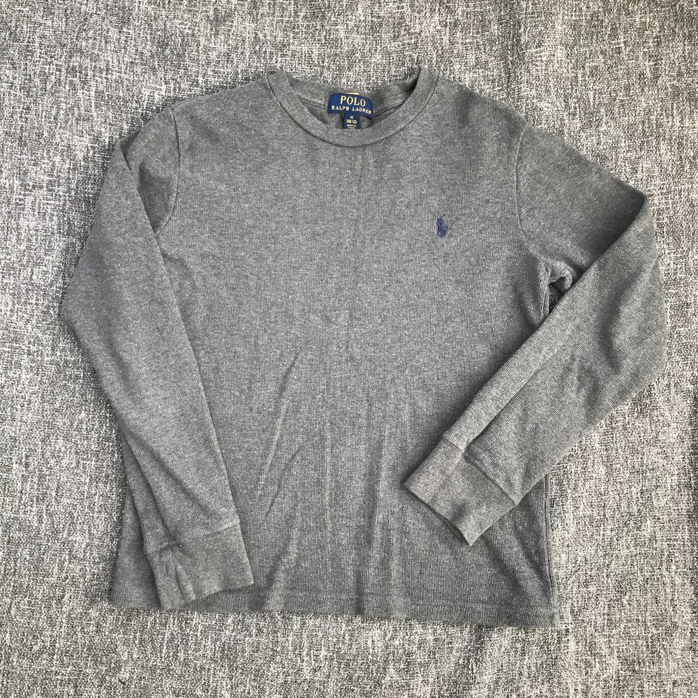 Ralph Laurent Boys Gray Long Sleeve T-Shirt Size 10-12
